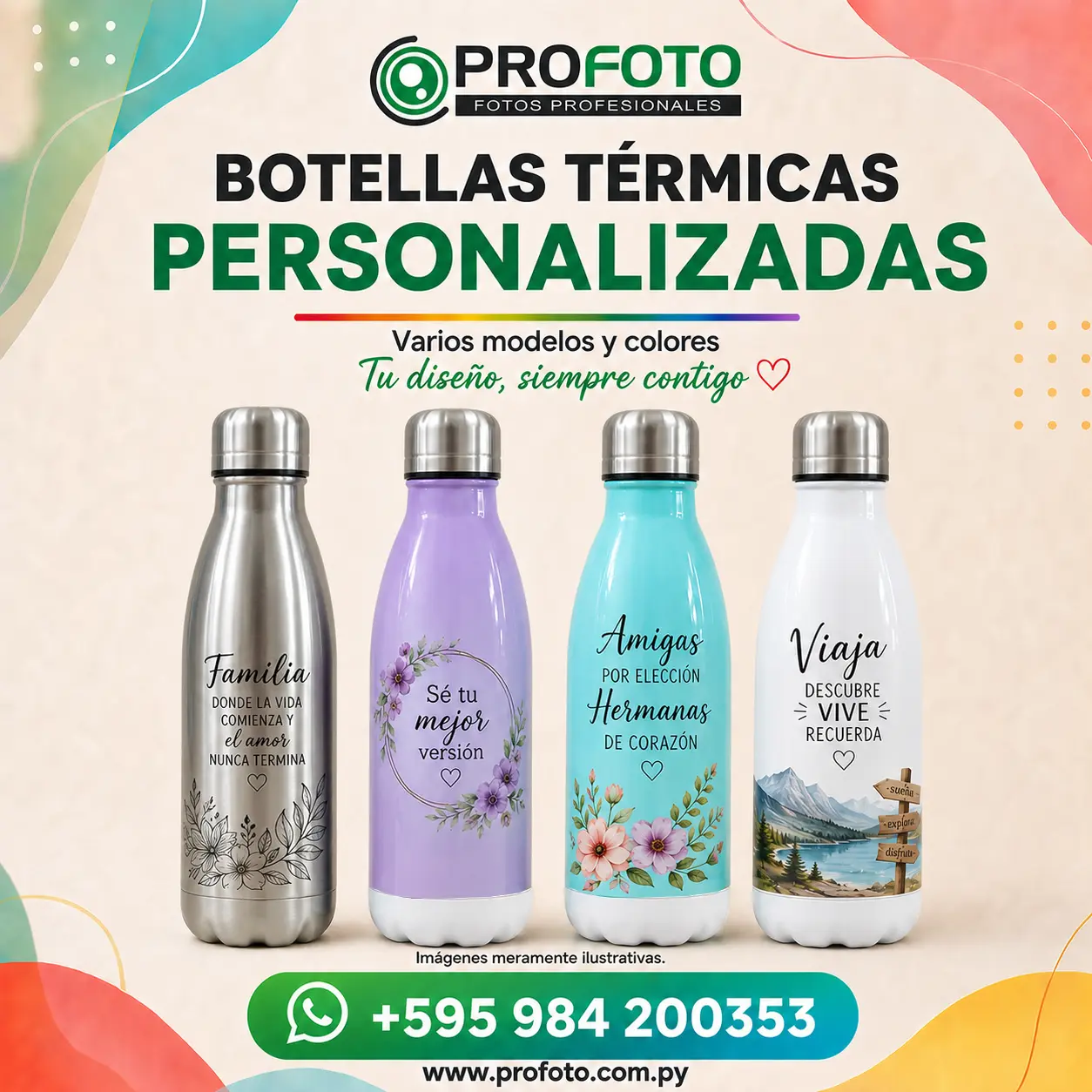 Botellas térmicas personalizadas por PROFOTO