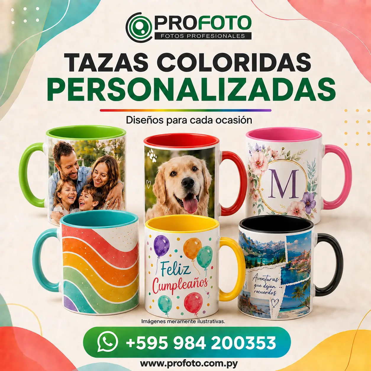 Taza colorida personalizada por PROFOTO