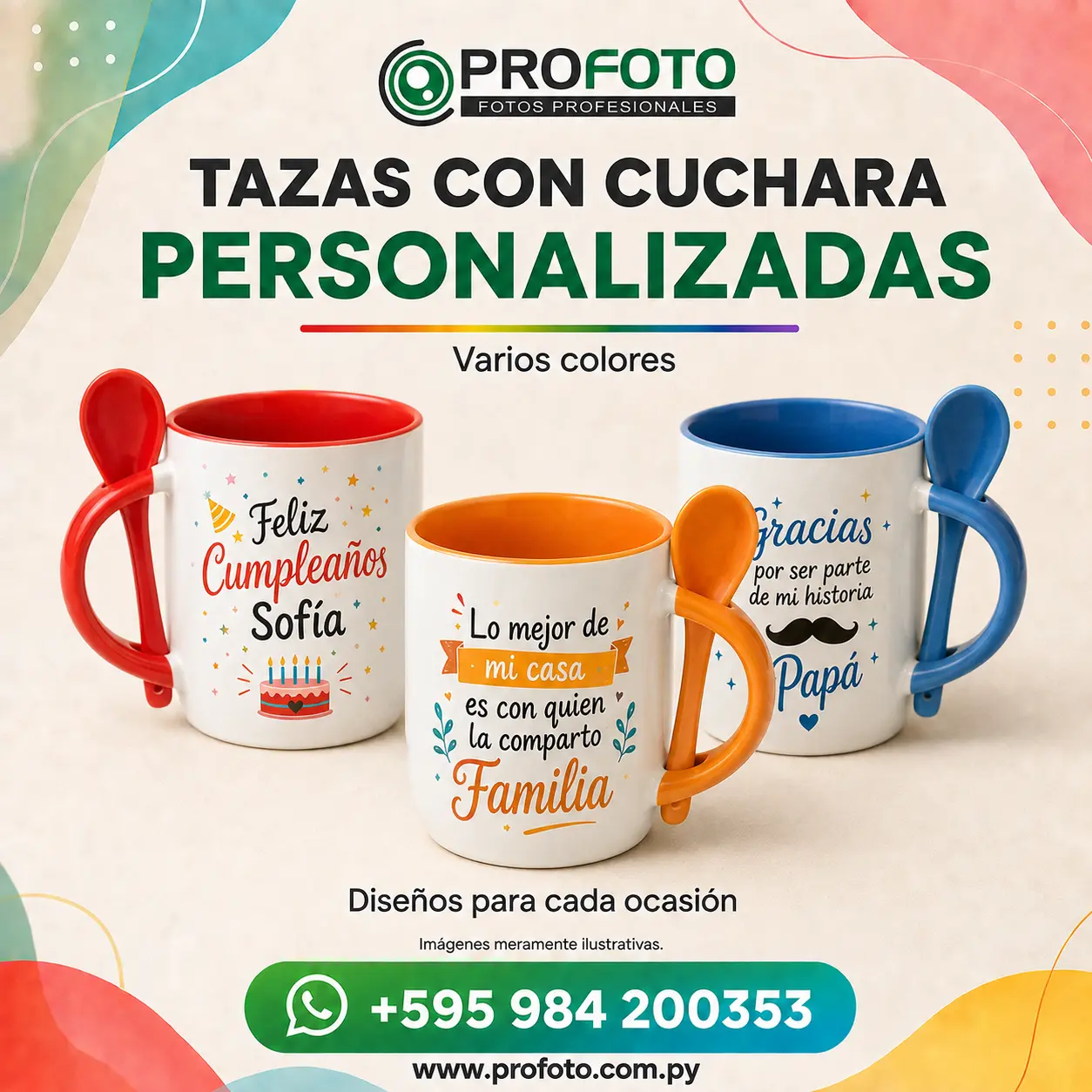 Taza con cuchara personalizada por PROFOTO